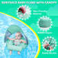 2024 Newest Mambobaby Baby Swim Float With Canopy & Tail Infant Pool Float Non-Inflatable Toddler Swim Float With Skin-Friendly