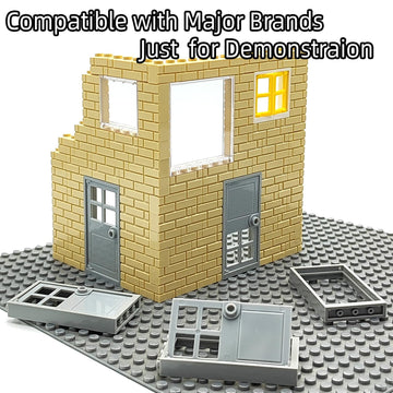 ZHX 40PCS Doors and Frame Building Block Toys MOC Creative House Brick Accessories Compatible with Classic Bricks Building Toy f
