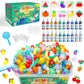 Magic Water Elf Toy Kit, Aqua Fairy Water Gel Kit With 20 Magic Gels, 10 Fruit & Vegetable Molds. Christmas Gifts, Birthday Gifts, Party Favors, Arts & Crafts Diy Stem For Kids (20 Colors)