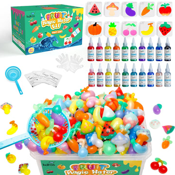 Magic Water Elf Toy Kit, Aqua Fairy Water Gel Kit With 20 Magic Gels, 10 Fruit & Vegetable Molds. Christmas Gifts, Birthday Gifts, Party Favors, Arts & Crafts Diy Stem For Kids (20 Colors)