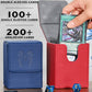 UAONO Card Deck Box for Yugioh & MTG - PU Leather, 100+ Deck Case, Red, Extinction Dragon, Includes 2 Dividers