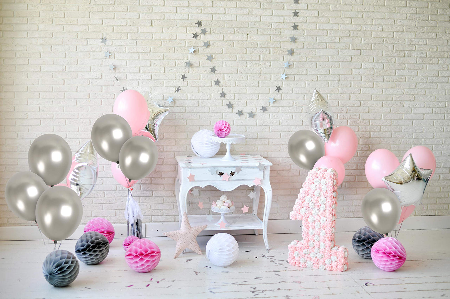 Treasures Gifted Metallic Silver Balloons - Helium Pearl Gray Balloons - 12 Inch Silver Metallic Balloons, Bulk Pack - Grey Meta