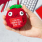 DJianrang Handmade Positive Tomato Crochet Doll with Encouragement Words Card, Mini Plush Knitted Crochets Toy Cute Emotional Su