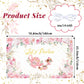 Tegeme Tea Party Backdrop Banner, 6 x 3.6 ft, White Polyester, Model HA-Tegeme-2259582, Perfect for Showers & Birthdays