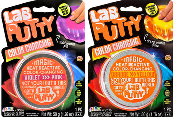 Ja-Ru Lab Color Changing Heat Sensitive Putty (2 Units Assorted) For Kids - Non-Sticky Slime Party Favors, Stress Relief And Ang