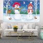 Blulu Christmas Backdrop Banner Winter Snowman Background For Photography Xmas Snow Scene Happy New Year Eve Backdrop Banner Prop For Family Friend Party Wall Holiday Decoration 72.8 X 43.3 Inches