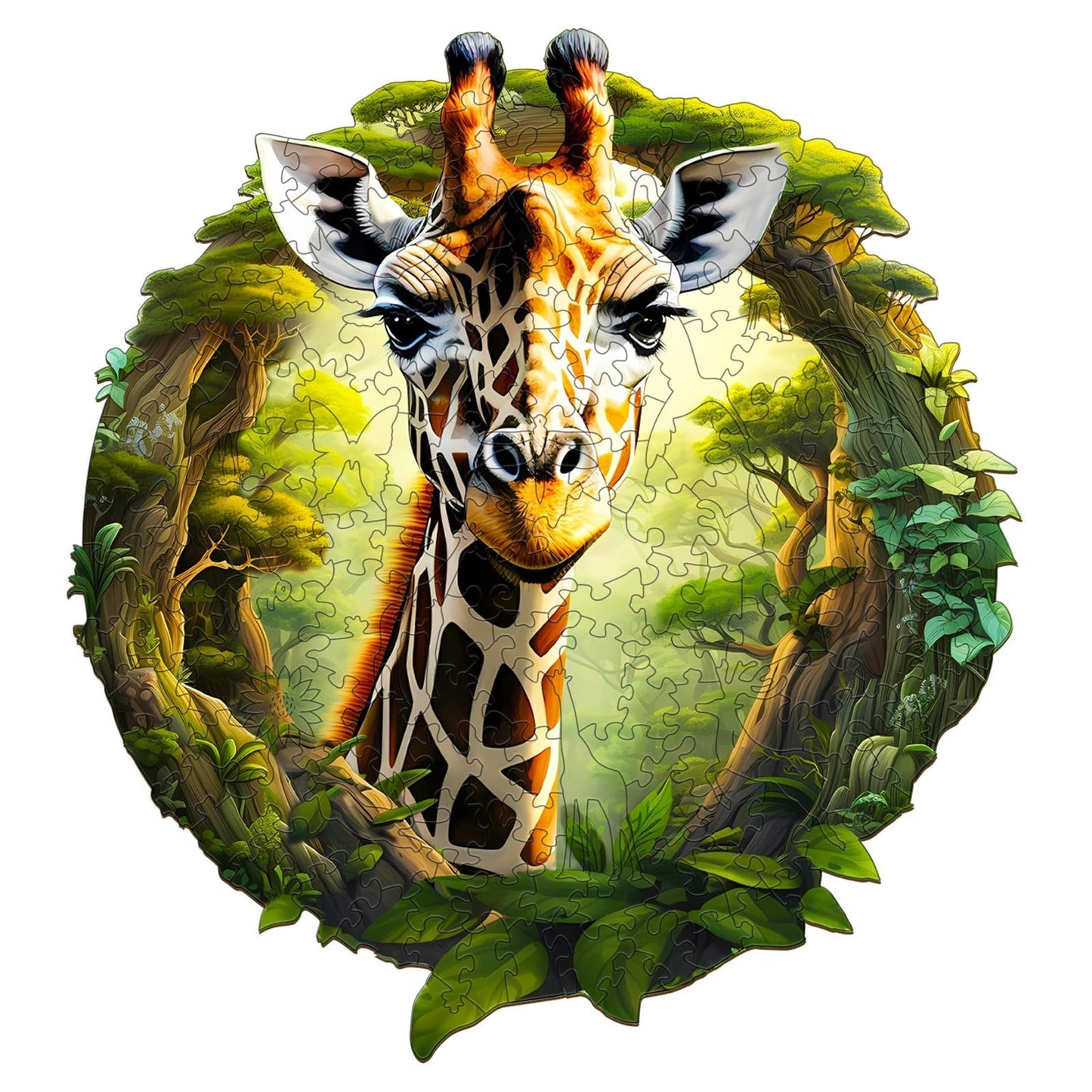 Jigfoxy Wooden Puzzles for mature-themeds  Giraffe Wood Puzzles mature-themed  Unique Animal Shape Wooden Jigsaw Puzzles  Birthday Gifts for Puzzles Lovers Family Friend (L-13.4 * 12.4in-260pcs)