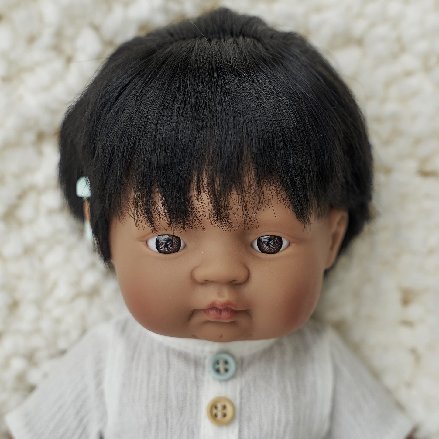 Miniland Doll 15'' Hispanic Boy With Hearing Implant (Polybag) - Made In Spain, Anatomically Correct, Quality, Inclusion