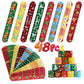 FOIMAS 48pcs Christmas Slap Bracelets,Xmas Santa Reindeer Snap Bracelet Wristband for Kids Christmas Stocking Stuffer Bag Filler