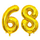 SHUNTAI 68th Birthday Decorations - Gold Jumbo 68 Number Balloons, 16-40 inch, Aluminum Foil with Happy Birthday Banner, Model SHUNTAI-N68
