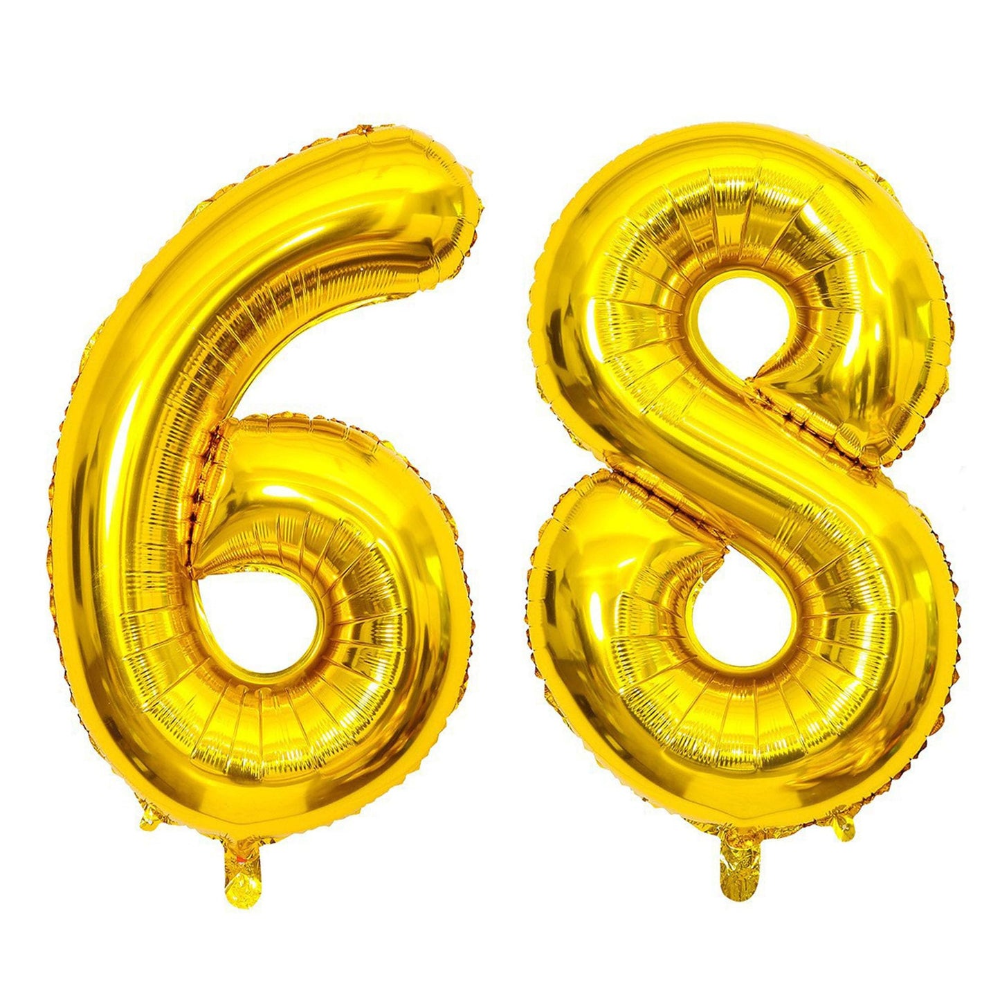 SHUNTAI 68th Birthday Decorations - Gold Jumbo 68 Number Balloons, 16-40 inch, Aluminum Foil with Happy Birthday Banner, Model SHUNTAI-N68