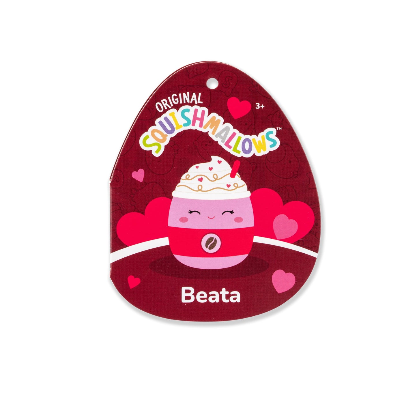 Squishmallows Original 8in Plush 2-Pack - Anita the Cinnamon Roll & Beata the Pink Latte, Polyester, Valentine's Edition