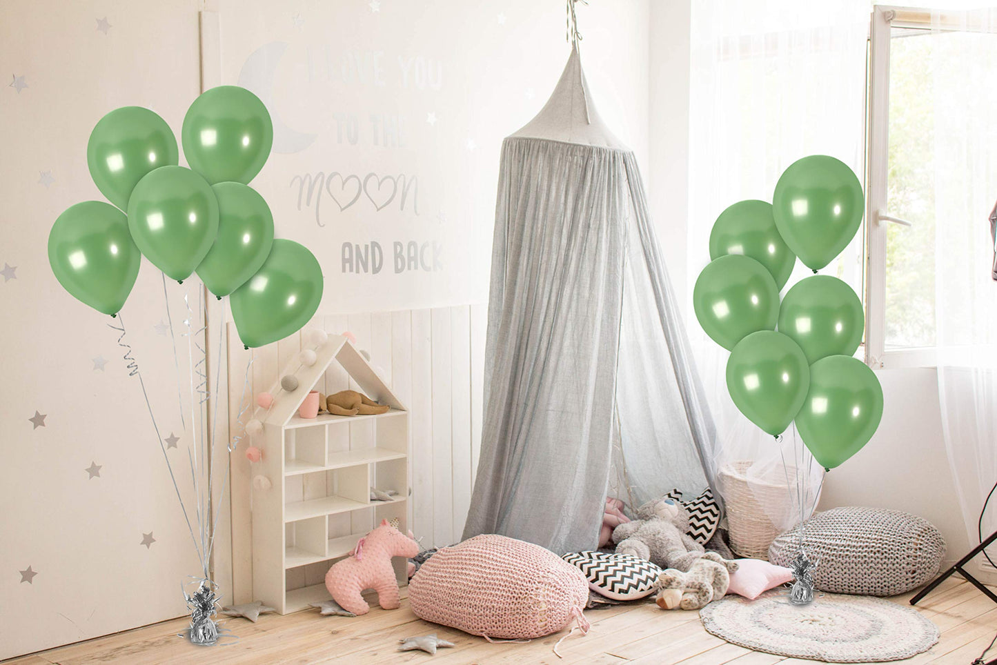 Treasures Gifted Metallic Sage Green Balloons - Olive Green Balloons - Dark Green Balloons - Hunter Green Balloons - Large Green