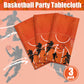 Lianxuia 3 Pcs Basketball Tablecloth, 51 X 86 Inch Basketball Plastic Table Cover, Basketball Party Decorations, Suitable For Bo