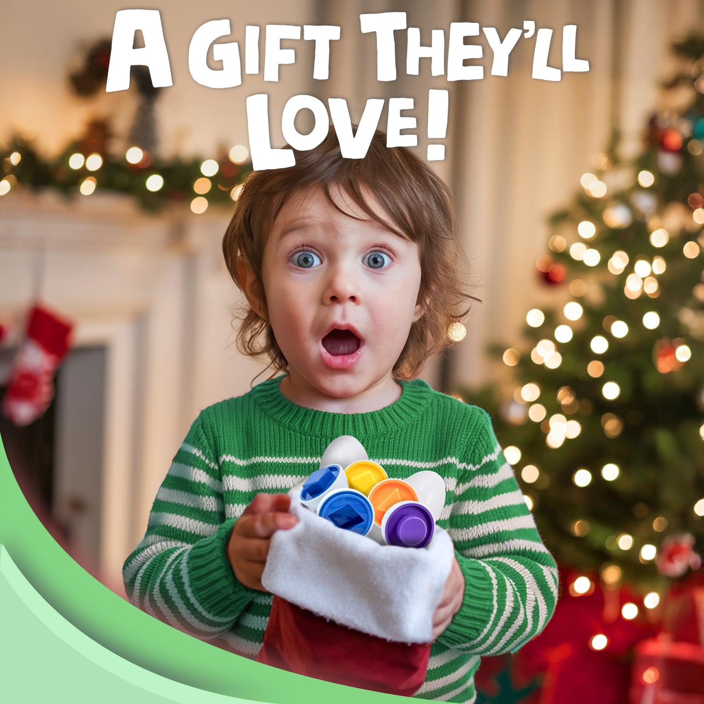 Skoolzy Shapes Matching Egg Toy 6 pc Set, Easter Egg Basket Toys for Toddlers, Montessori Sensory Bin Toy for Preschool Kids & B