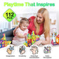 Contixo ST4 Magnetic Tiles - 112 PCs 3D Building Blocks STEM Construction Creativity, Imagination, Recreational, Educational Bui
