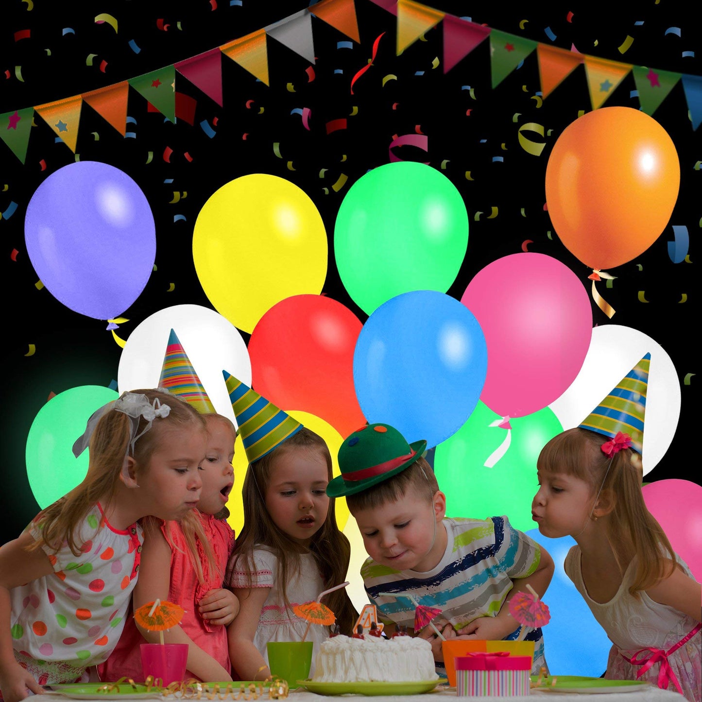 Ifunow Led Balloons Flashing, 32 Pack, 8 Colors Light Up Balloons, Lasts 12-24 Hours For Glow In The Dark Party Supplies, Birthd