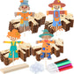 Blueweenly 24 Pcs Fall Scarecrow Painting Craft Kits for Kids DIY Scarecrow Unfinished Paintable Wood Slices Make Your Own Craft