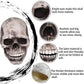 CosTribe Creepy Full Head Skull Mask with Moving Jaw Halloween Scary Latex Helmet for Cosplay Party Props. (White)