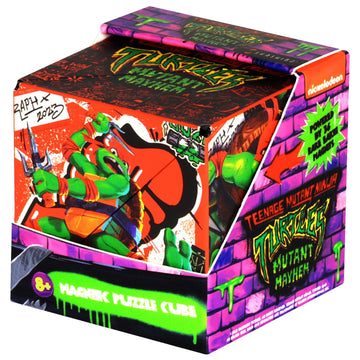 Shashibo Ninja Turtles Shape Shifting Box - Award-Winning, Patented Fidget Box W/ 36 Rare Earth Magnets - Transforms Into Over 70 Shapes (Raphael Series 1)