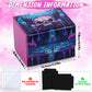 Uaono Deck Box For Mtg Cards, Trading Card Storage Box Holds 120+ Sleeved Commander Deck, Pu Leather Card Box Suits Tcg Magic Cards With 2 Dividers (Purple,Skull)