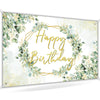 Avezano Sage Green Birthday Backdrop Greenery Eucalyptus Leaves Birthday Party Background Bday Party Decorations for Women Adult