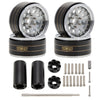 MEUS RACING 1.9'' Beadlock Wheels Rims, 120.5g Brass & Aluminum Deep-Dish Wheels for 1/10 RC Crawler SCX10 TRX4 VS4-10 Gen8 (D-T