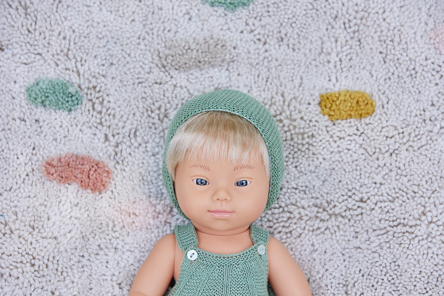 Miniland Clothes For Dolls 15'' Knitted Outfit Overall & Beanie Hat - Eco, Made In Spain, Quality, Role Play, Educational