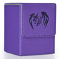 Uaono Card Deck Box For Yugioh Mtg Cards, 100+ Deck Case With 2 Dividers Fits Tcg Ccg, Pu Leather Card Storage Box Compatible With Collectible Trading Cards (Purple, Sky Dragon)