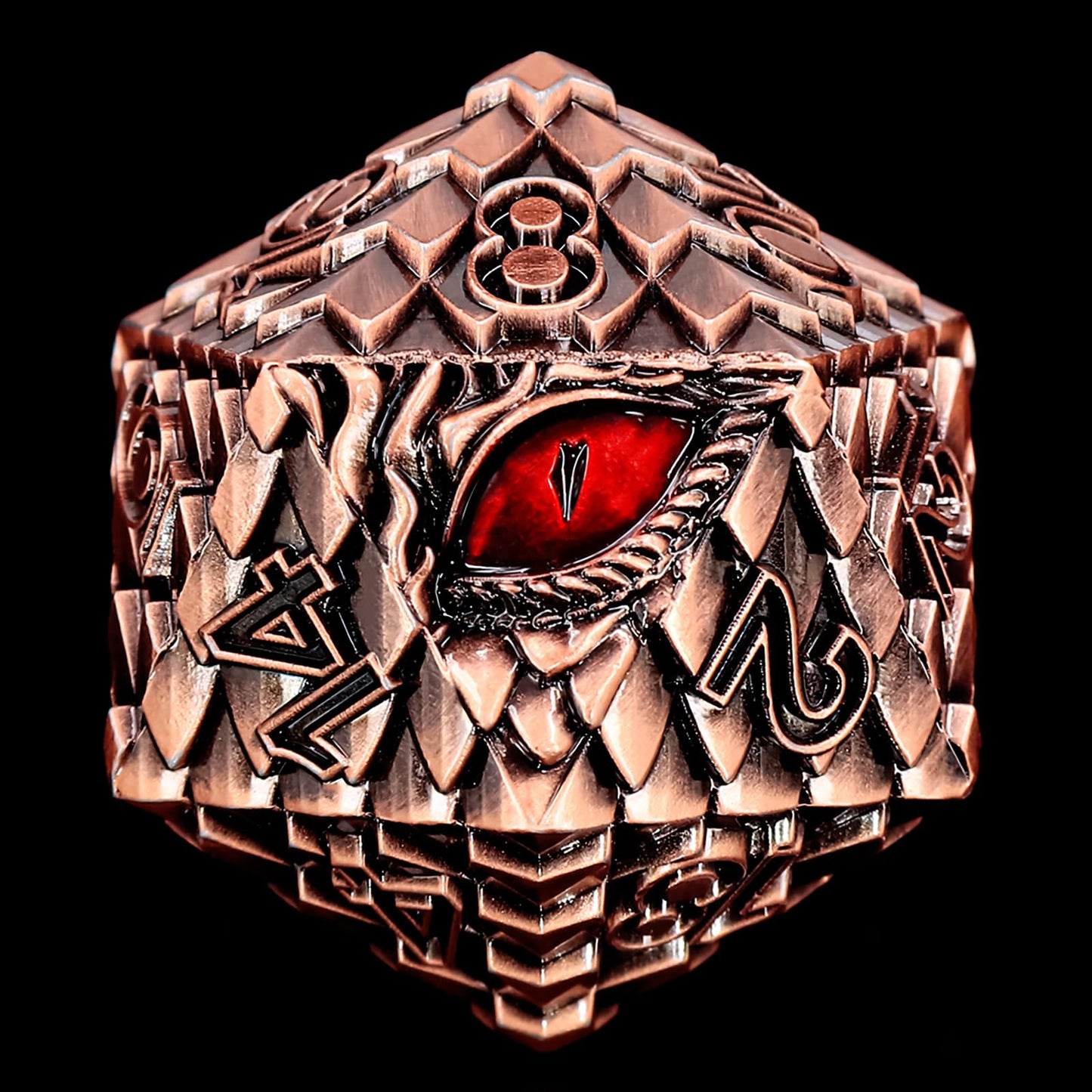 Metal D20 Dnd Dice Set - Dragon Scale Metallic 20 Sided Giant Polyhedral Dice,35Mm Large Dragon Eye Metal D&D Dice Set For Dunge