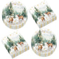 50Pcs Christmas Reindeer Paper Plates and Napkins Watercolor Deer Snow Pine Trees Snowflakes Table Decoration Winter Woodland Di