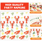 Qyeahkj 100Pcs Crawfish Boil Party Supplies Serve 25 Crawfish Plates Napkins For Lobster Seafood Shrimp Boil Decorations Crawfis
