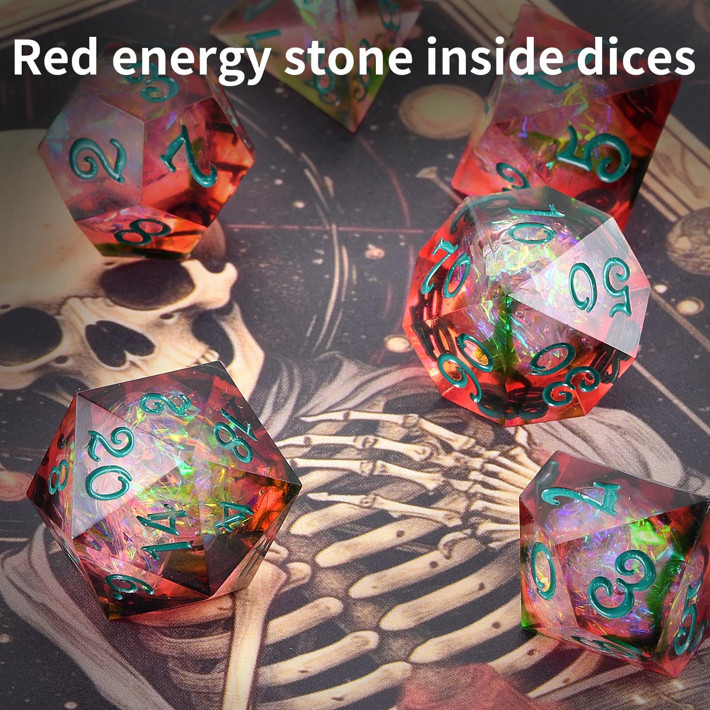 Oricraft Red Magic Dice Dnd Set Dungeons And Dragons Polyhedral Role Playing Gaming Dices Crystal D20 Red Magical World Energy S