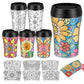 Yiyiring Set of 12 Mandala DIY Color Your Own Cups Diwali Mandala Crafts 10 oz Painting Coloring Cups Color Your Own Plastic Mug