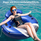 Pafolo Heavy Duty River Tubes - 53" Inflatable Pool Float, Blue and Grey, Large, Mesh Bottom for Beach Lake Rafting