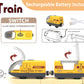 Battery Operated Train For Wooden Track, Electric Train Set Includes Remote Control Locomotive Train & Train Tunnel, Motorized Train Toy For Toddlers Compatible With Thomas, Brio, Chuggington
