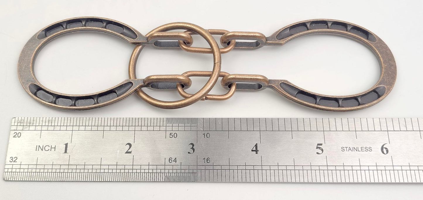 Magikon Traditional Brain Teaser, Classical Metal Horseshoe Puzzle (Bronze, Normal)