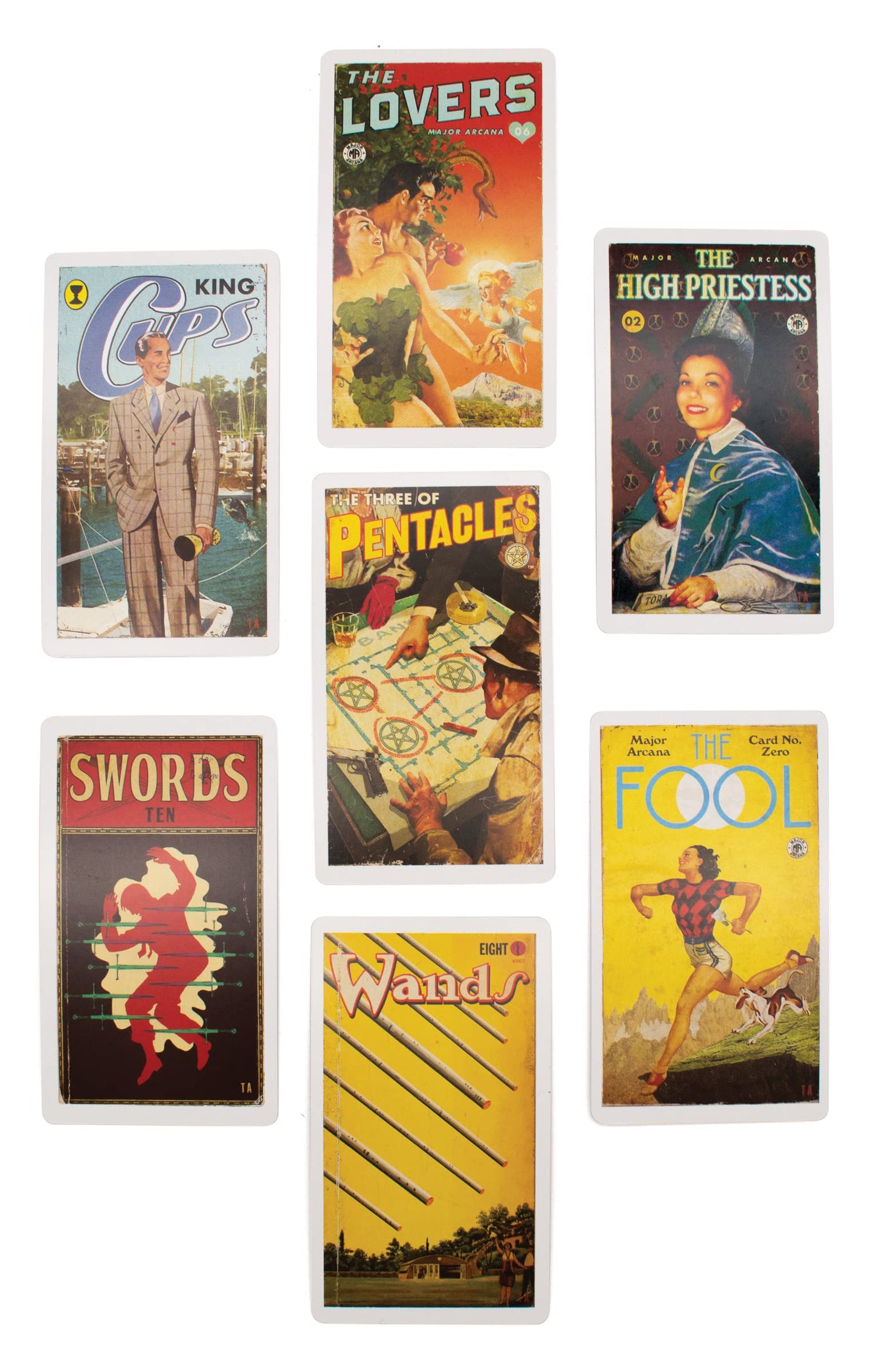Pulp Magazines Themed Tarot Card Deck - With Characters From The History Of Pulp Illustration - Boxed Set With 78 Cards