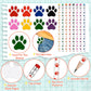 Weecent 32 Pcs Party Favors Kids Stationery Include 8 Colors Paw Print Pencil and Notpads Colorful Wooden Writing Pencils and Sm