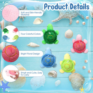 Sratte 12 Pcs Mini Turtle Stuffed Toy Soft Small Sea Turtle Animal Plush Toys For Adults Birthday Party Decorations Beach Bag Gi