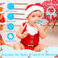 2Pcs Christmas Baby Silicone Teething Toys - Santa and Sleigh Ring, Soft Snowman Snowflake Teether for Toddlers - Chew Toy Gifts