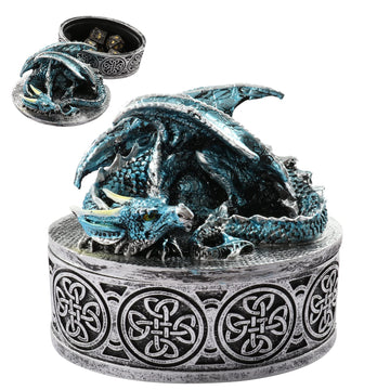 DDFE Unique New Dragon Pattern DND Dice Gift Storage Box,Great DND Gifts Giftware Box,Dungeons and Dragons RPG MTG Table Games D