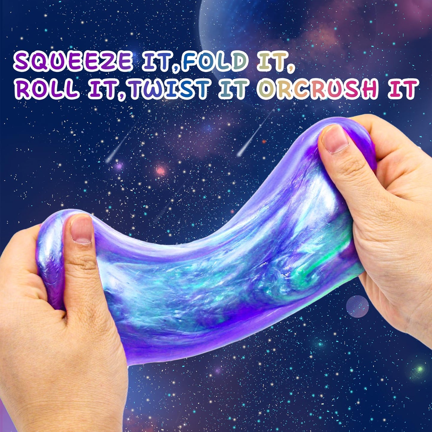 Elover Party Favors For Kids Galaxy Putty Slime Kit Tactile And Visual Experience, Stress Relief Toy,Goody Bag Toys, Christmas Stocking Stuffers For Girls Boys (Starry Sky)