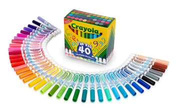 Crayola Ultra Clean Washable Markers (40ct), Colored Markers for Kids, Coloring Book Marker Set, Stocking Stuffers for Kids, Chr