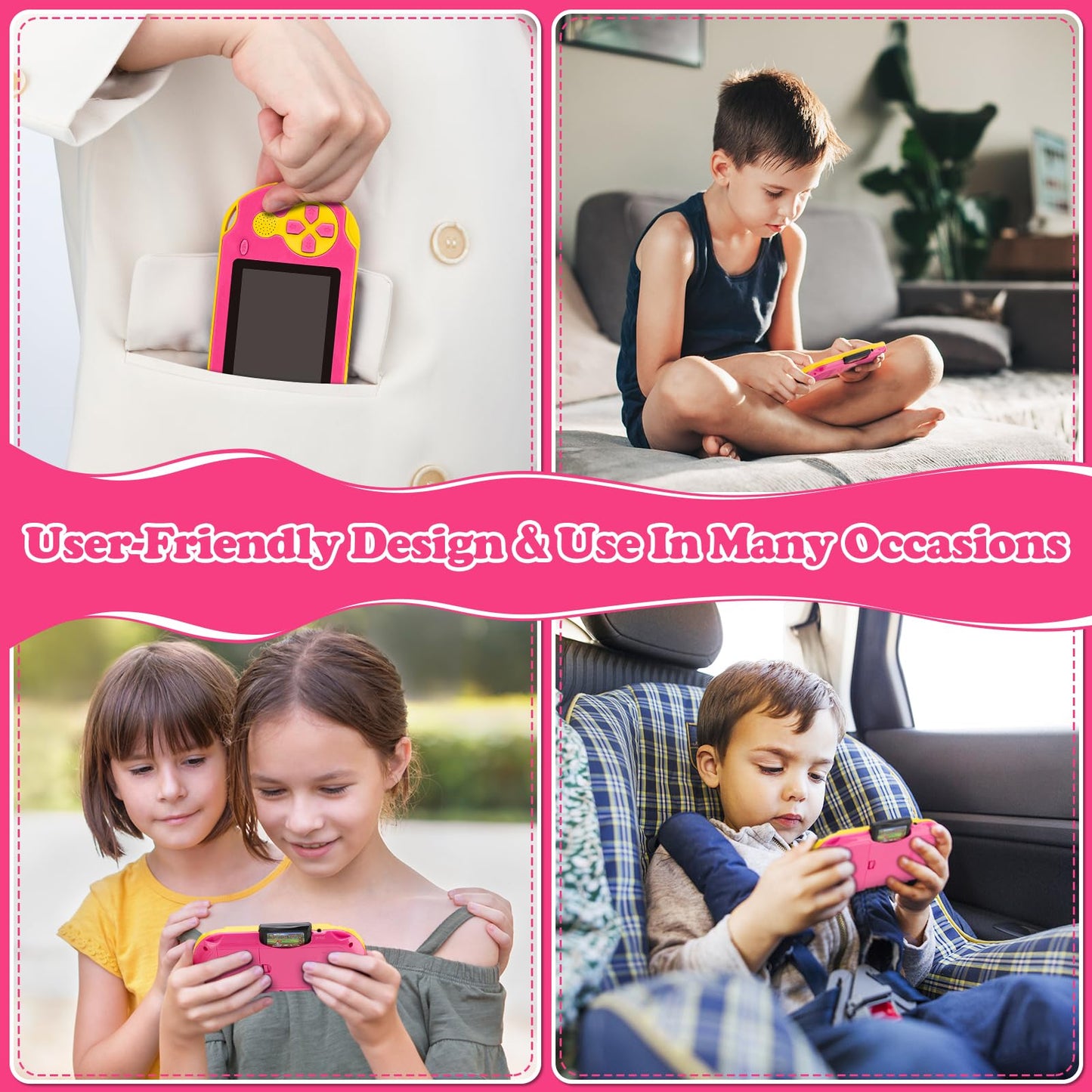 16 Bit Handheld Game for Kids, Video Game Player with Built in 230 HD Games, 3.0 Screen Retro Electronic Game Machine with 3 G