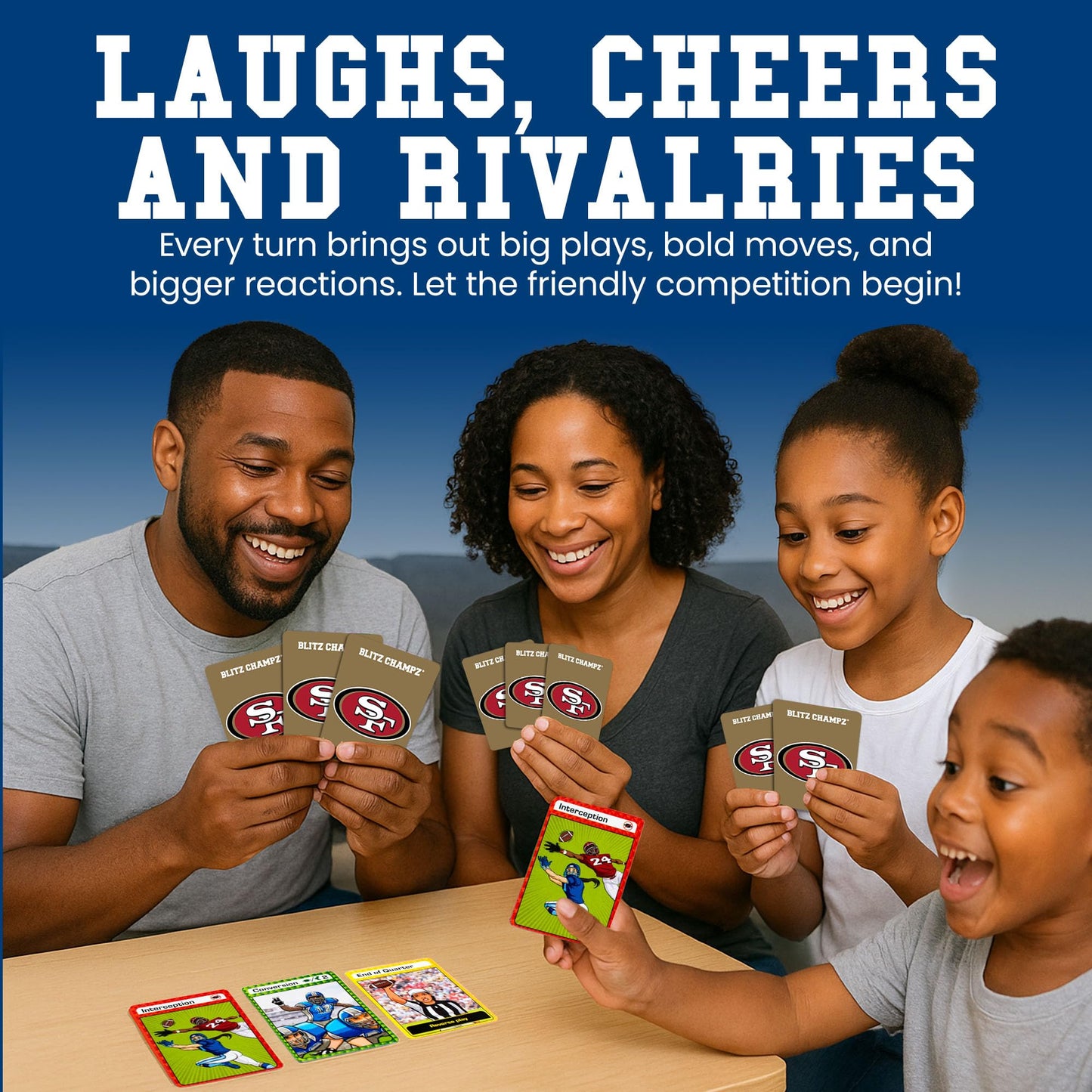 Blitz Champz San Francisco 49ers - Official NFL Playing Cards & San Francisco 49ers Gifts for Men & Women, Fun Travel Card Games
