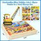 Wooden Puzzles For Kids Ages 4-8, Construction Sites Vehicles 4-In-1 Jigsaw Puzzles In A Wood Storage Box, 24 48 60 88 Pieces Co