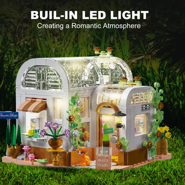 Flower House Building Set, Creative Building Playset With Led Light Christmas Birthday Toys For Girls 6+, Compatible With Lego (