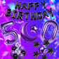 Naninuneno 10Th Birthday Decorations Set For Girl Women Boy Men, Purple Black 10 Happy Birthday Balloons Supplies With Purple Nu