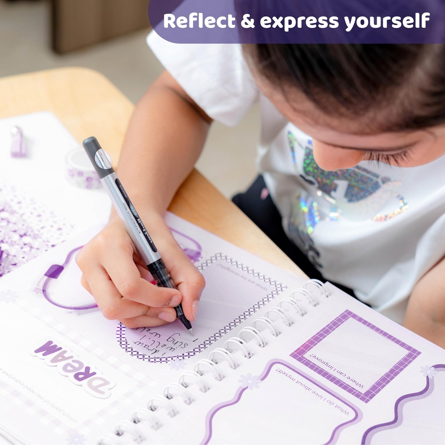 jackinthebox DIY Journal for Girls Ages 8-12, 242 pcs, Scrapbook Kit, Tween Girls Gifts, Girls Journal Kit, Includes 10 Mental H